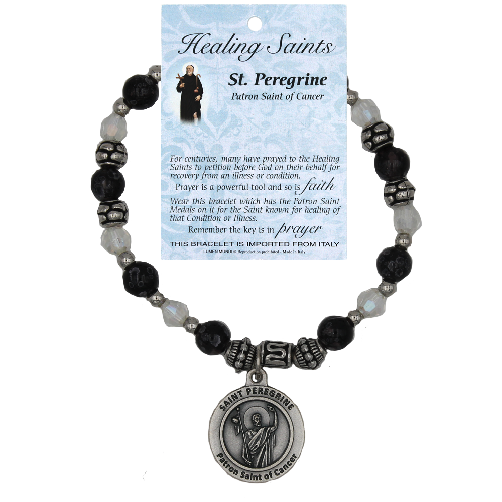 Healing Saint Italian Charm Bracelet - St Peregrine - Pack fof 4