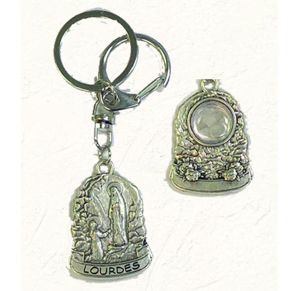 Double Key Ring with Genuine Lourdes Water