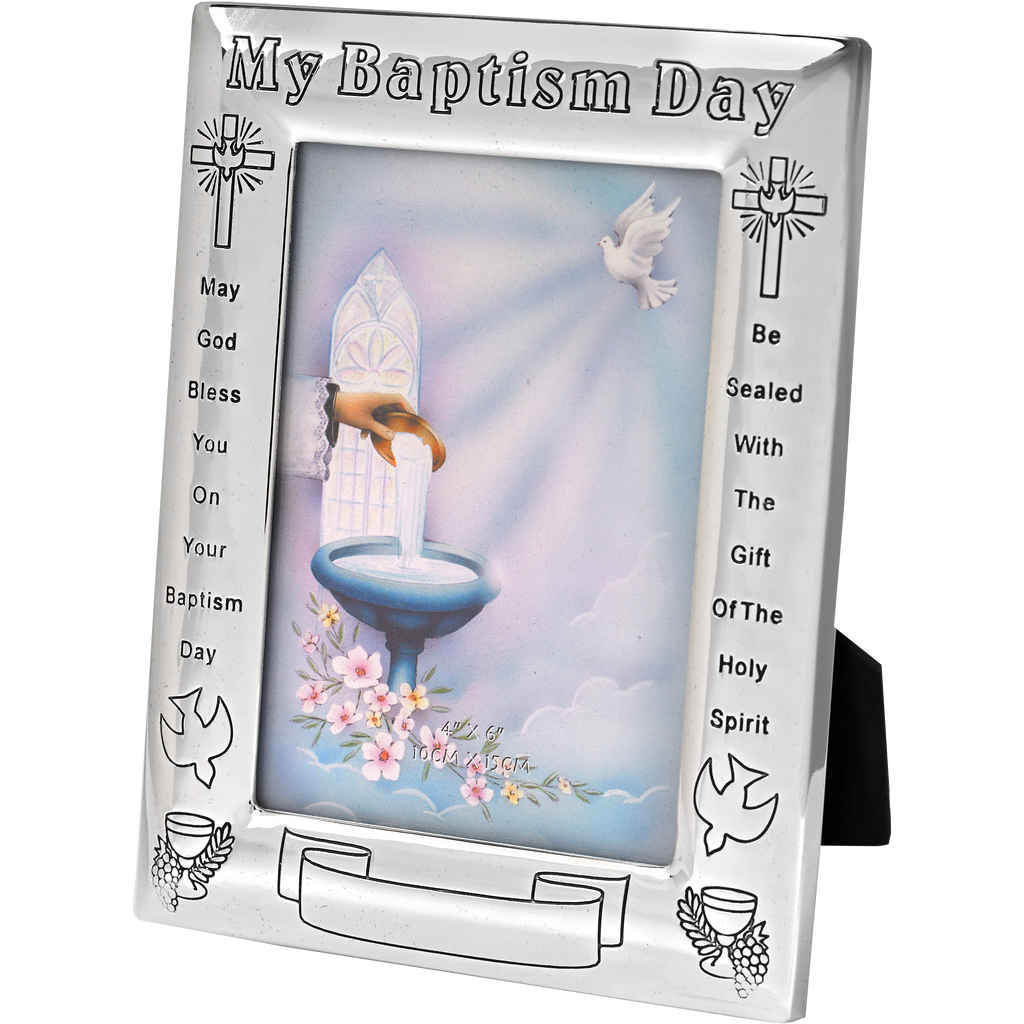 7 Inch Premium Quality Silver Tone ‘my Baptism Day' Etched Frame