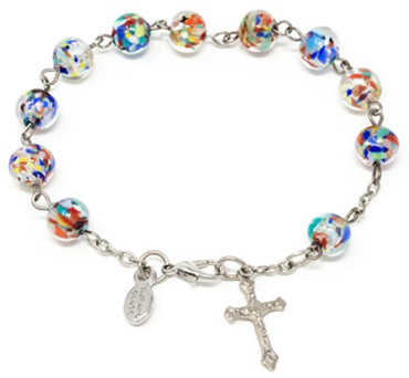 Multicolor Genuine Murano Silver-tone Bracelet