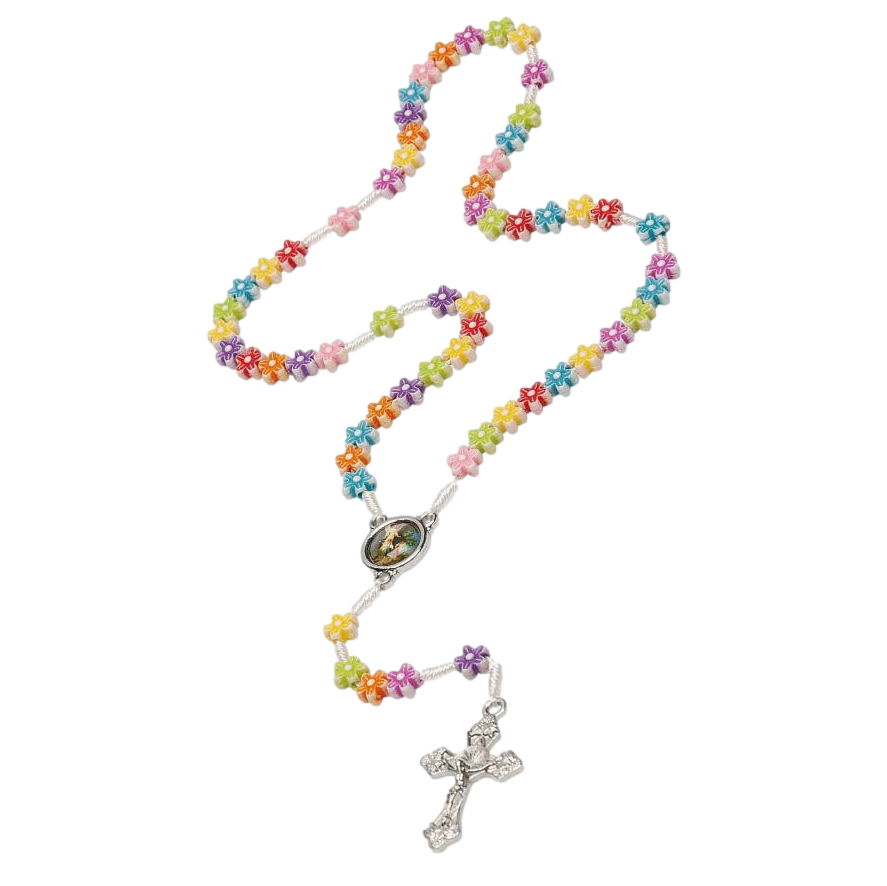 Kids Guardian Angel Flower Rosary