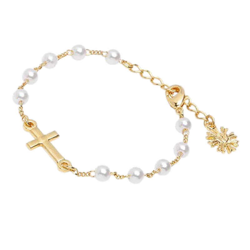 Girl's Pearl Rosary Bracelet