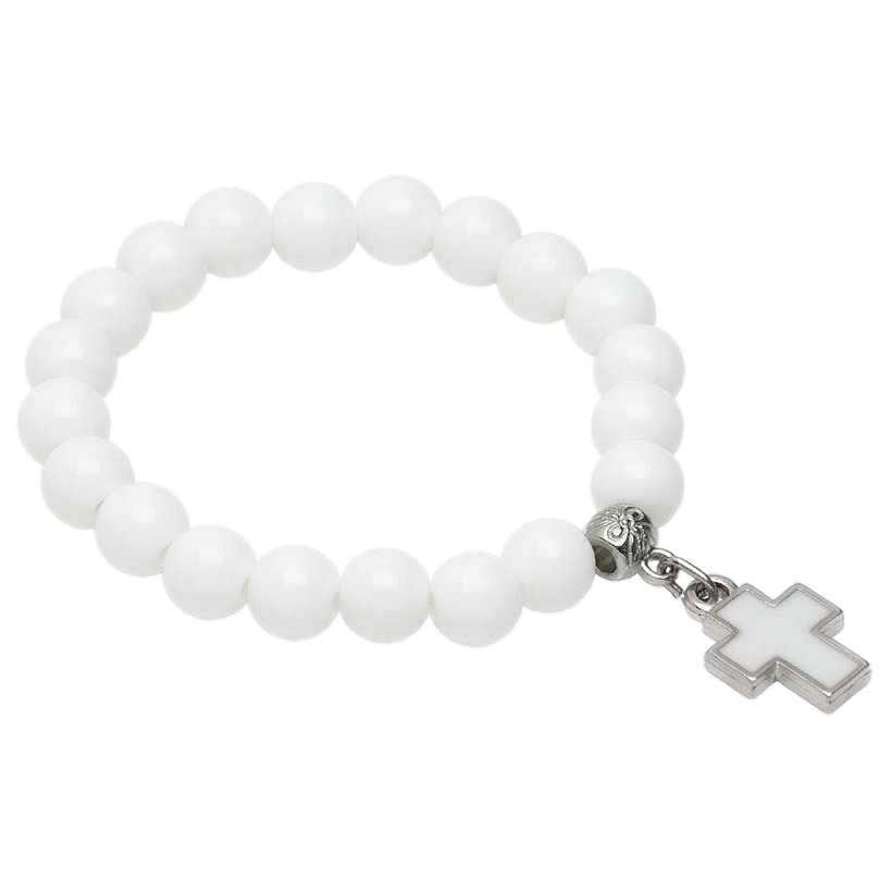 White Girls Cross Bracelet