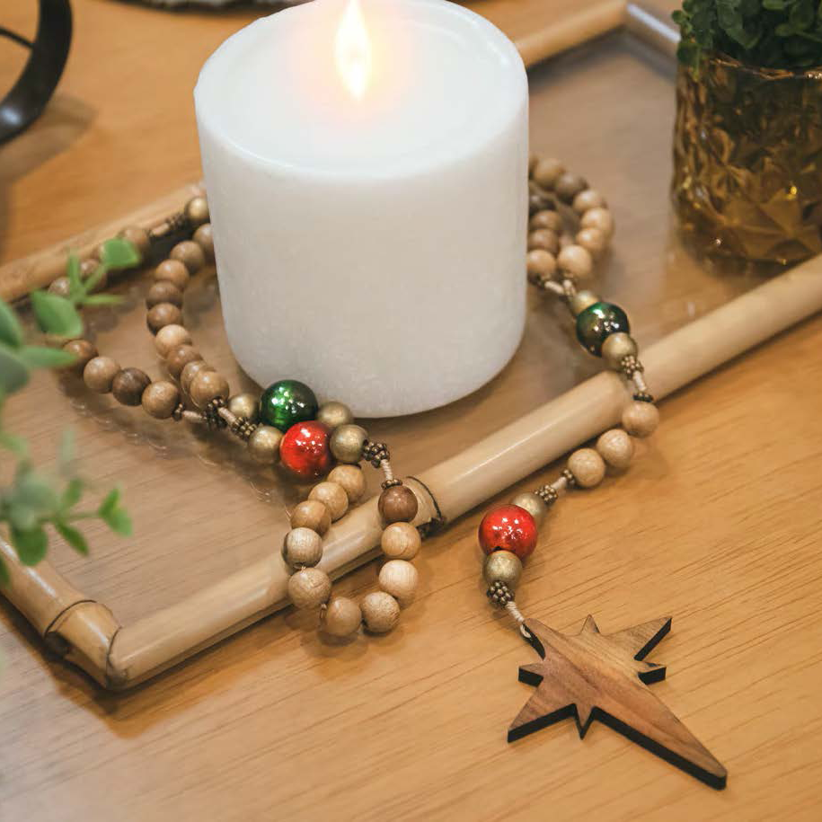 Wooden Christmas Rosary
