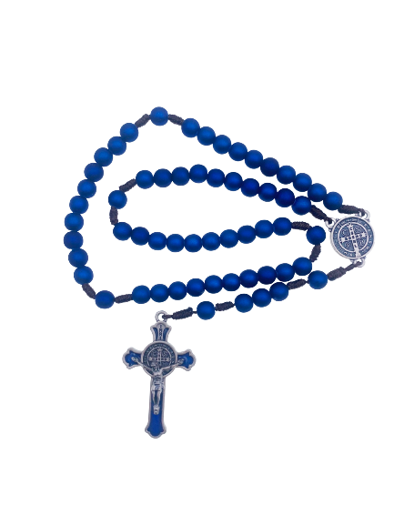 Metallic Blue St. Benedict Rosary