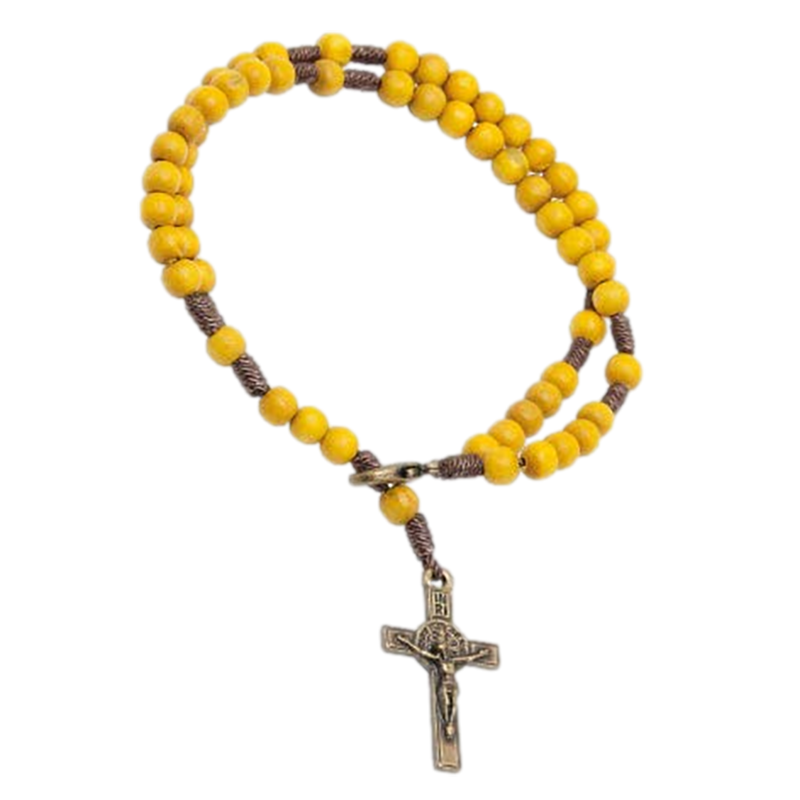 Yellow Camp Rosary Bracelet