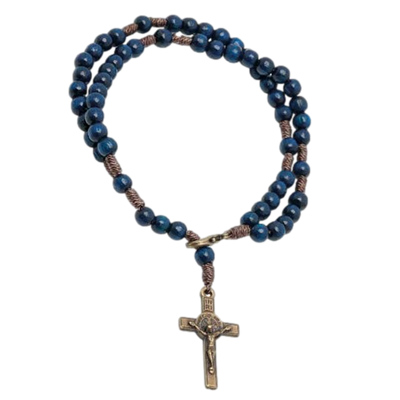 Blue Camp Rosary Bracelet