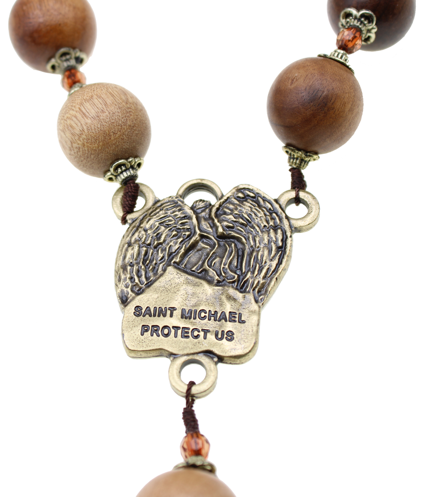 St. Michael Door Rosary, Antique Gold center