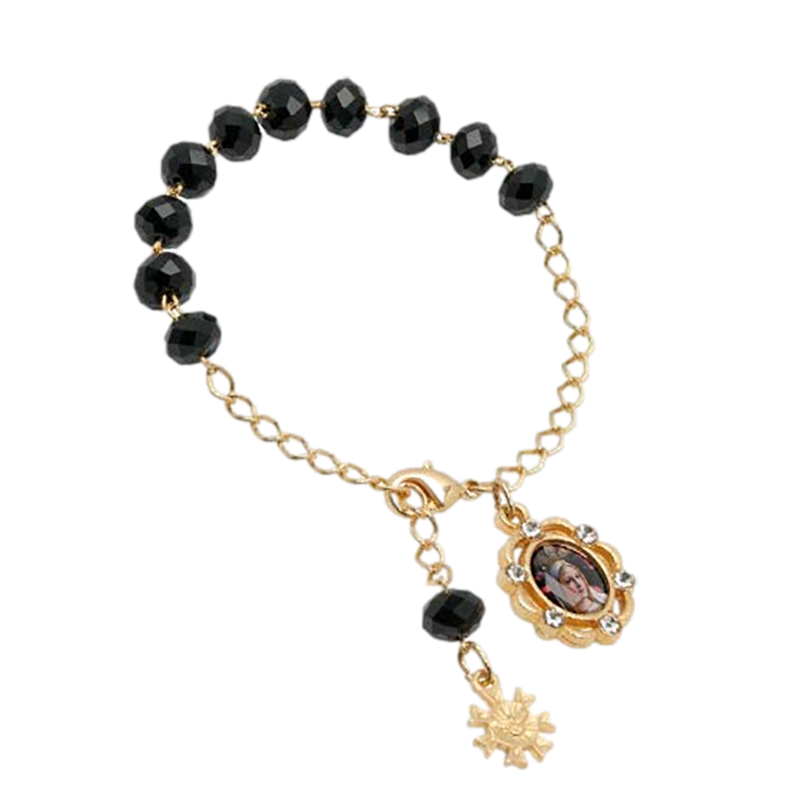 Black Mary Take the Lead Rosary Bracelet