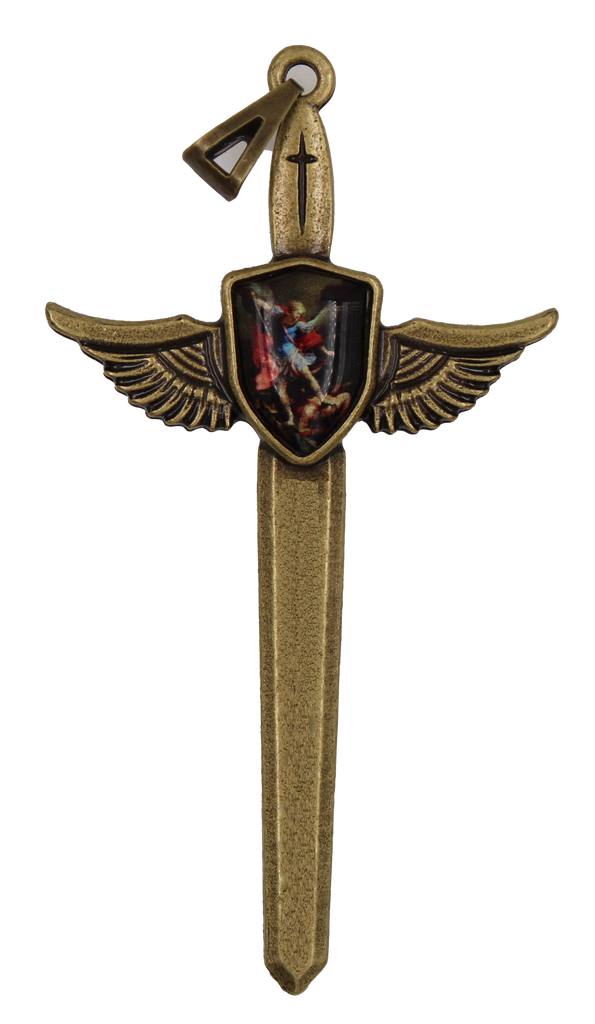 St. Michael Antique Gold Sword, app 3 inches