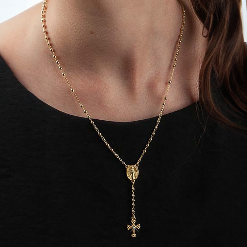 Gold Miraculous Medal Necklace