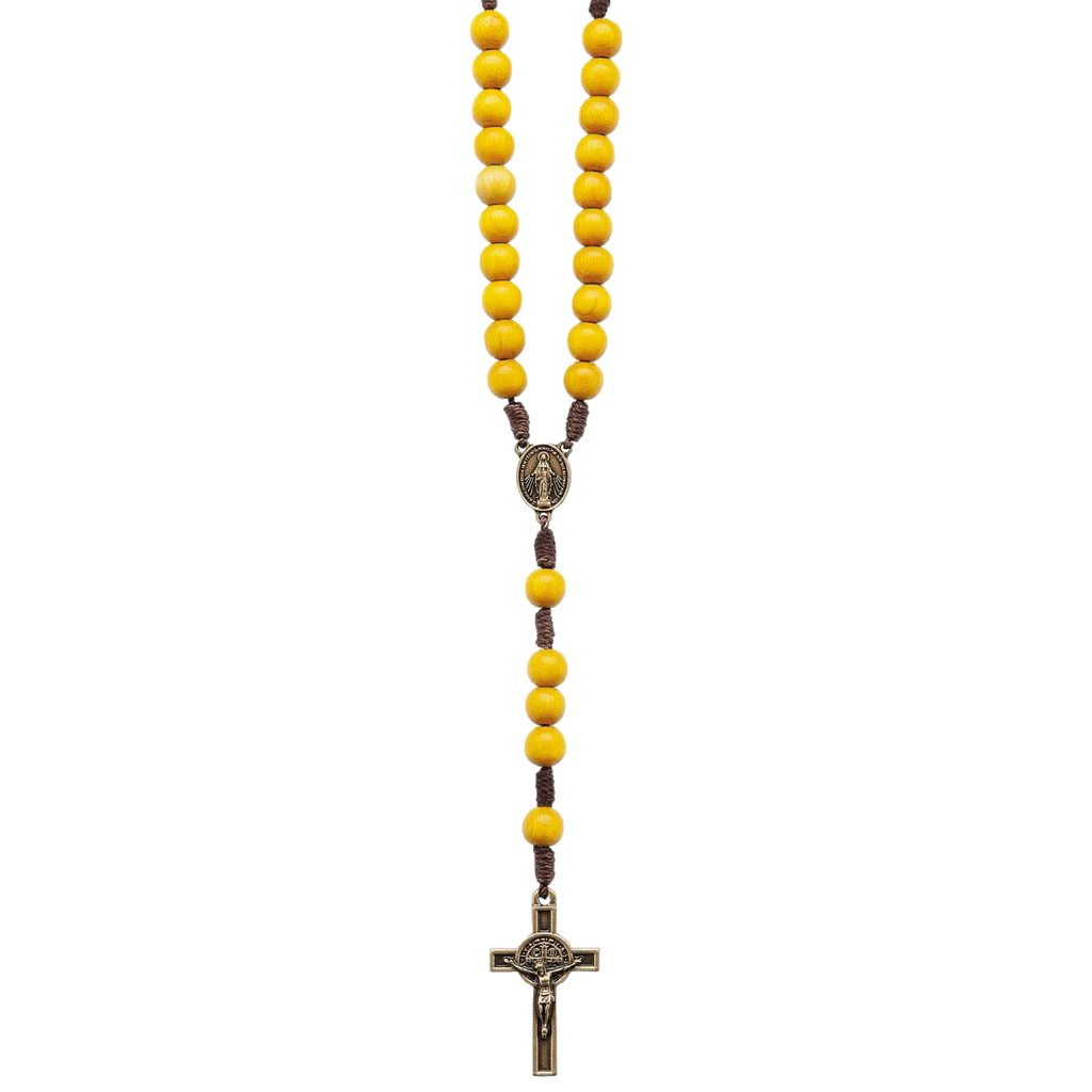 Yellow Camp Rosary Necklace