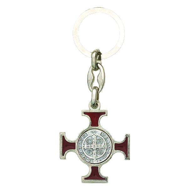 Saint Benedict Enamel Keyring - Brown