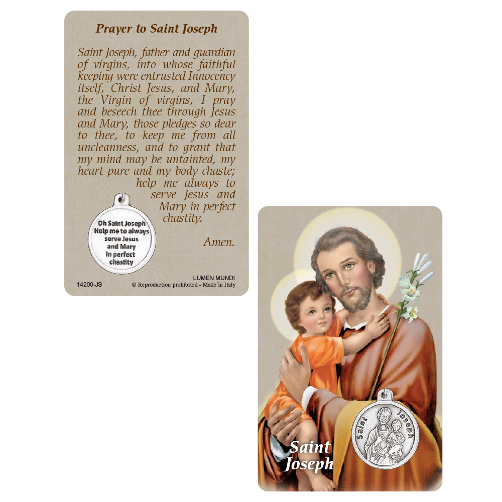 St. Joseph Prayer Card with Medal
