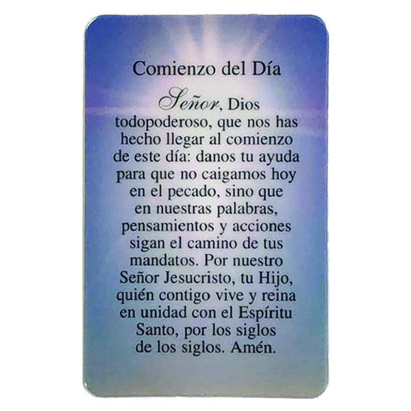 Spanish Laminated Prayer Card - Comienzo del Dia