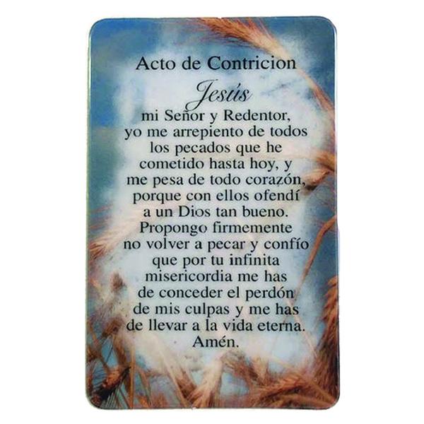 Spanish Laminated Prayer Card - Acto de Contricion