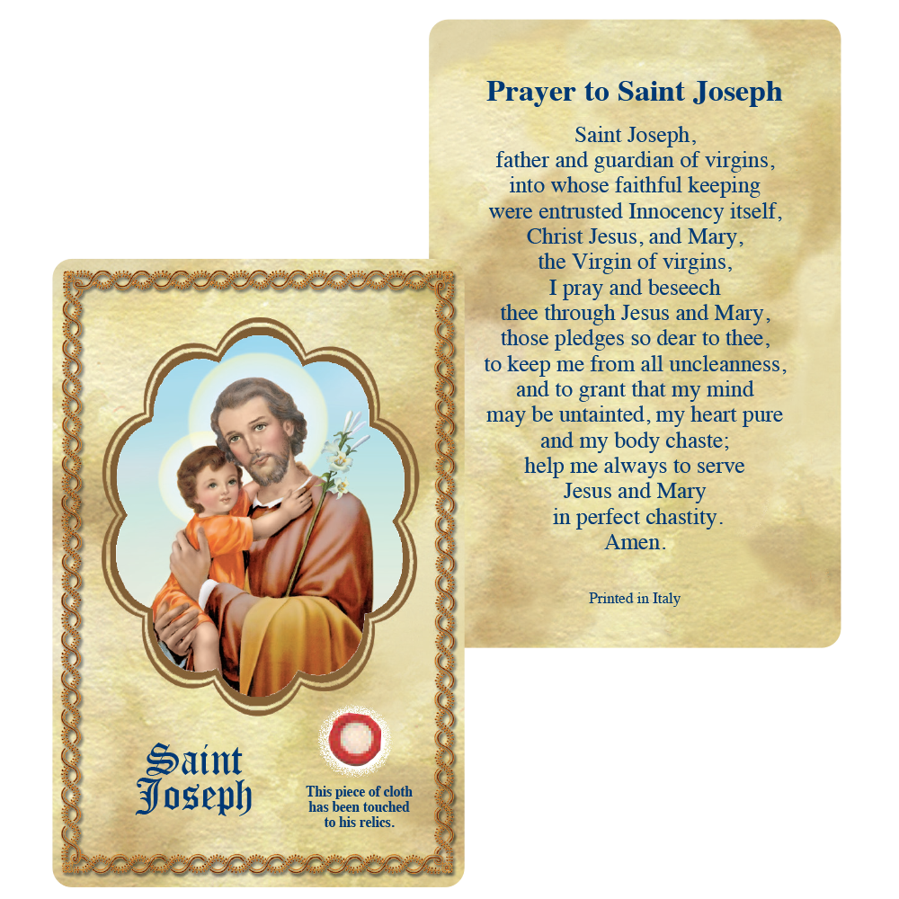 St. Joseph 3rd Class Relic Prayer Card