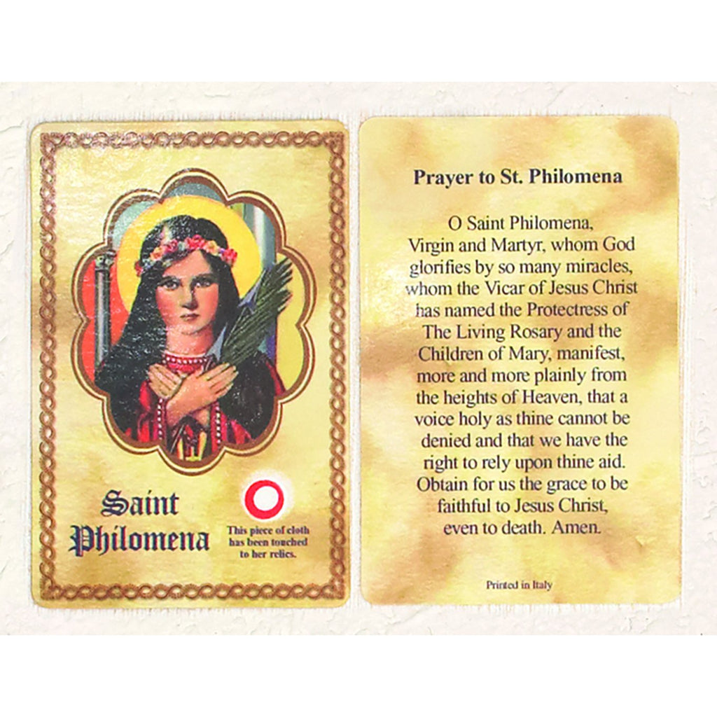Saint Philomena Third Class Relic Card - Pack of 25