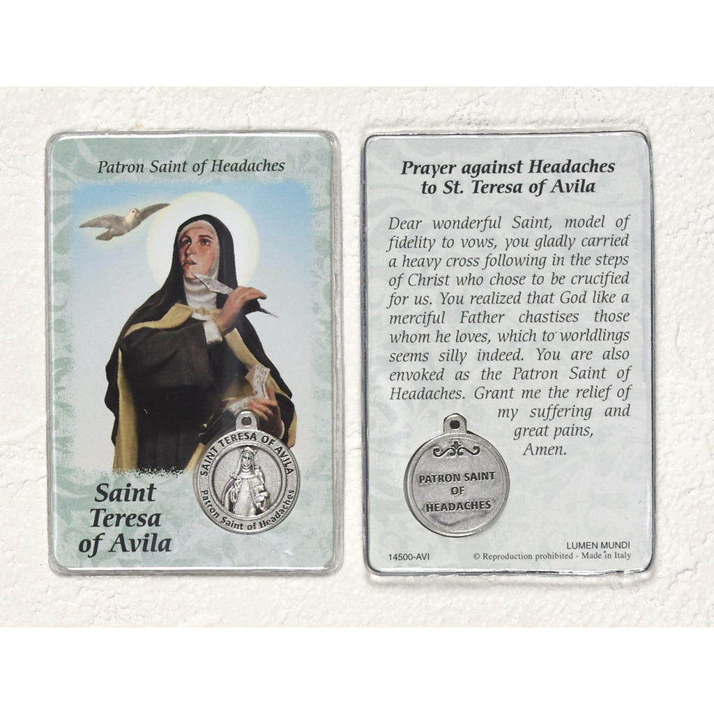 Healing Saint - St. Teresa of Avila Card with Medal