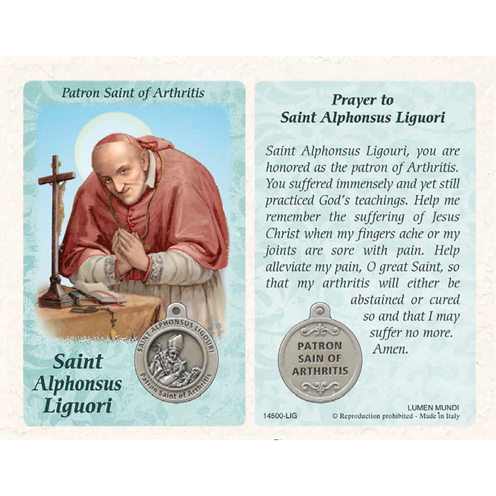 Healing Saint - St Alphonsus Ligouri Card with Medal