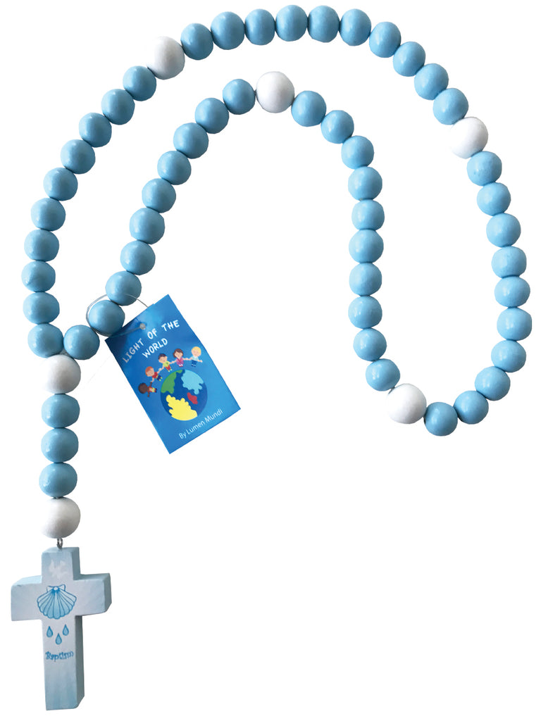 Blue Baptism Baby Rosary - TESTED and Lead Free