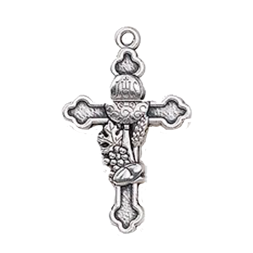 1.14" Silver Tone First Holy Communion Cross