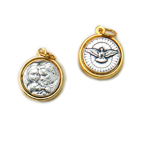 Double-sided, Two-tone Medals - Holy Family/Holy Spirit