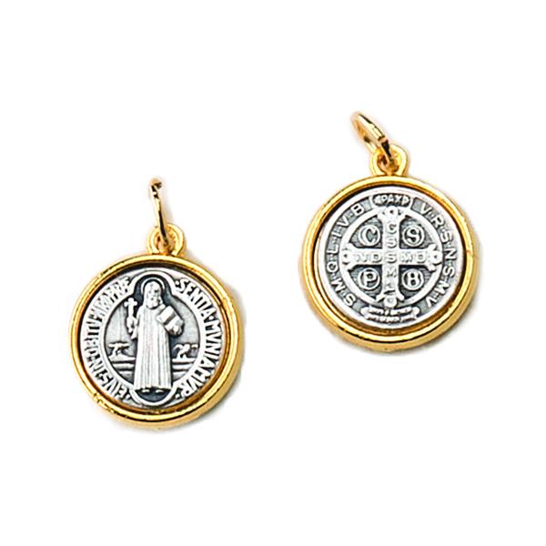 Double-sided, Two-tone Medals - Saint Benedict