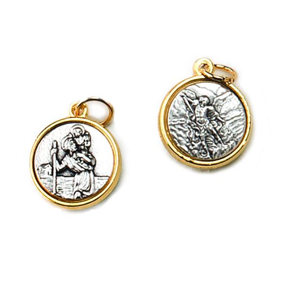 Double-sided, Two-tone Medals - Saint Michael/Saint Christopher