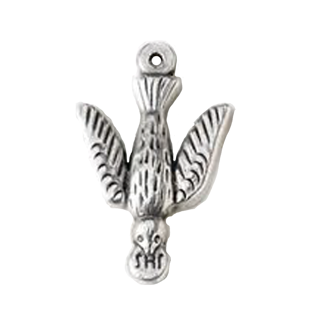 Silver Tone Confirmation Dove Medal