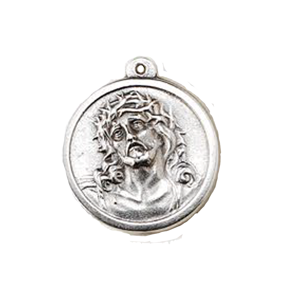 Silver Tone Crown of Thorns Medal