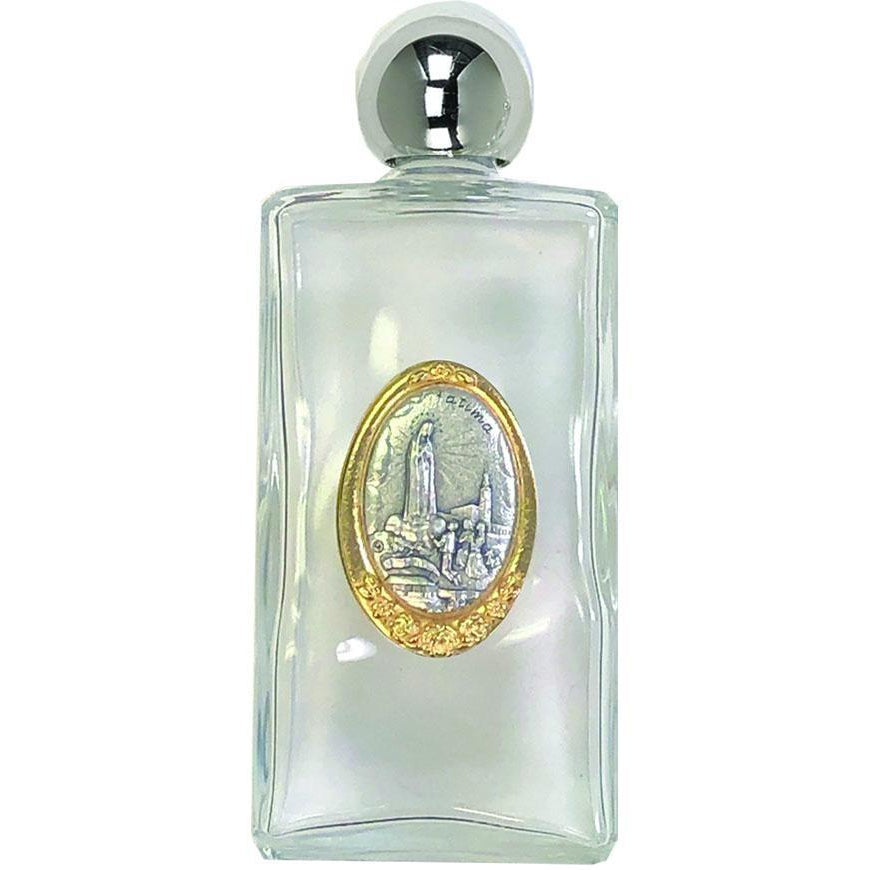 Large Glass Holy Water Bottle - Lady of Fatima
