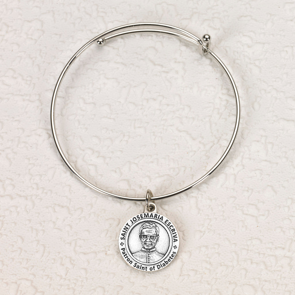 Healing Saints -Diabetes- St. Josemaria Escriva Bangle Bracelet