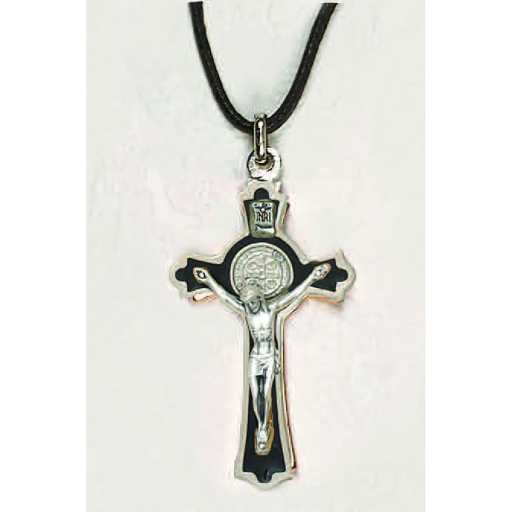 Crucifix- 2-1/2 inch  St. Benedict Cross Black Enamel