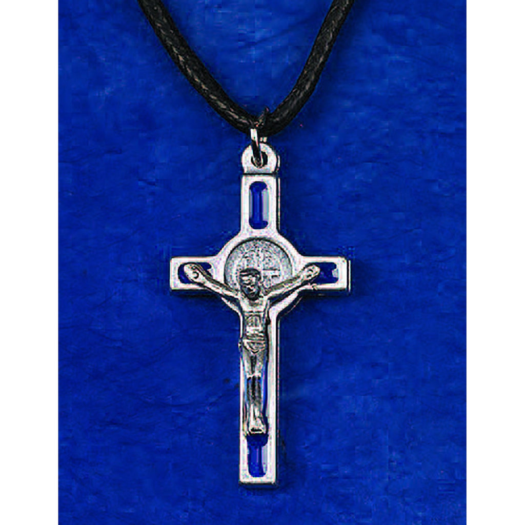 Saint Benedict Silver Tone Enameled Crosses - 10 Options