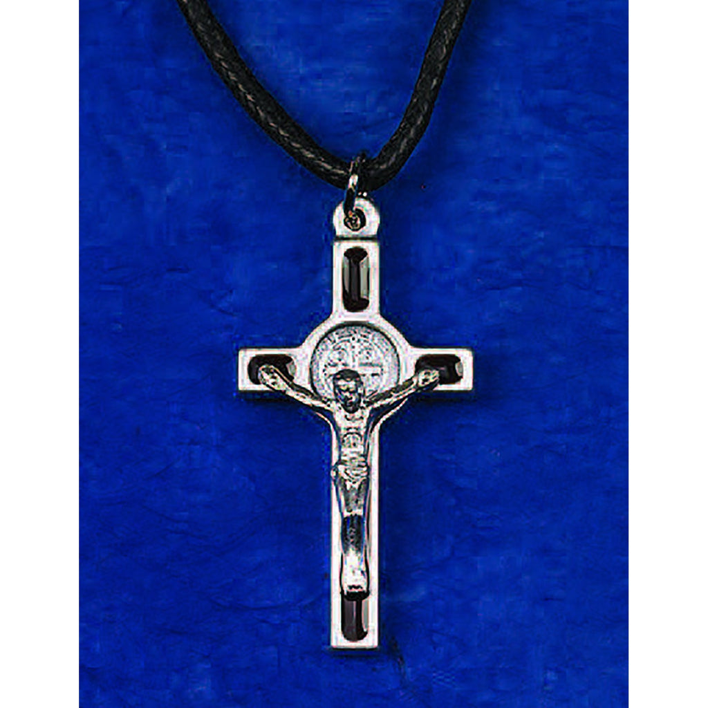 Saint Benedict Silver Tone Enameled Crosses - 10 Options