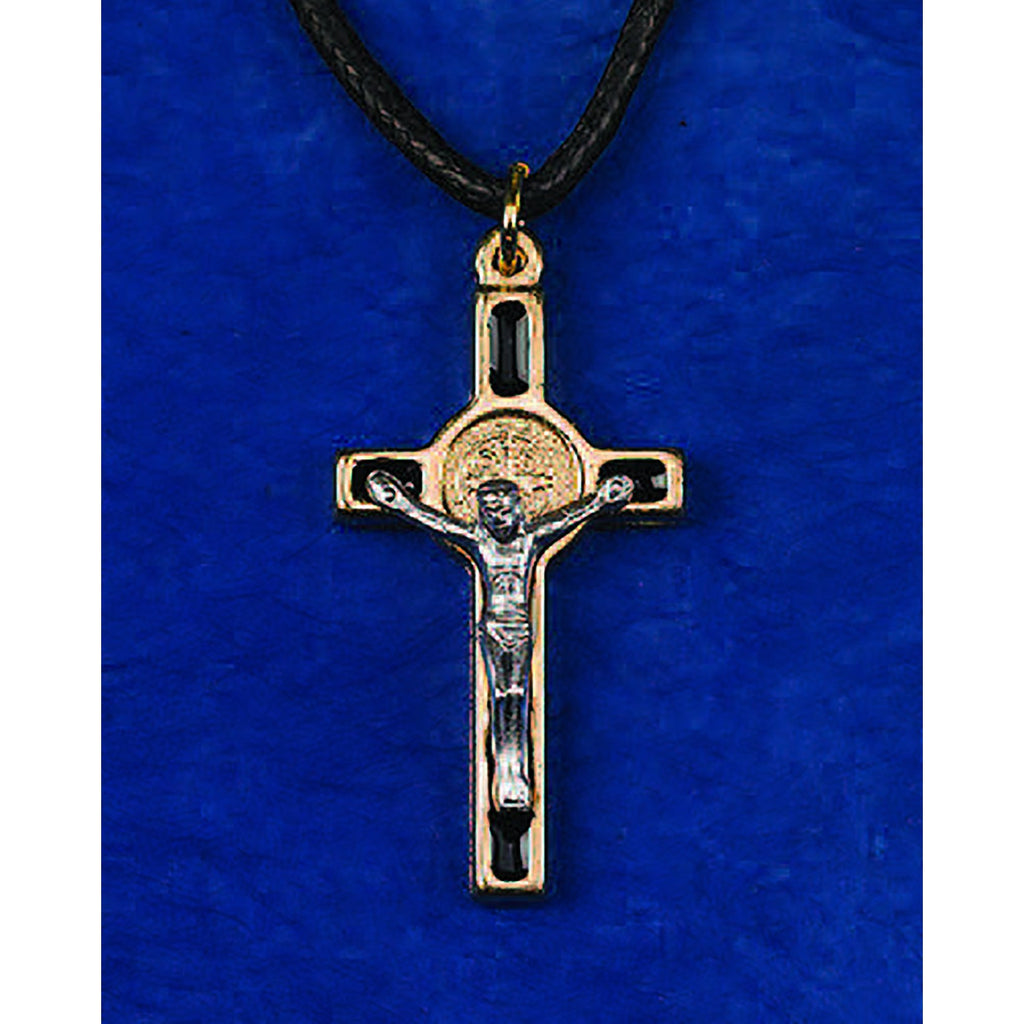 Saint Benedict Gold Tone Enamel Crosses - 10 Options