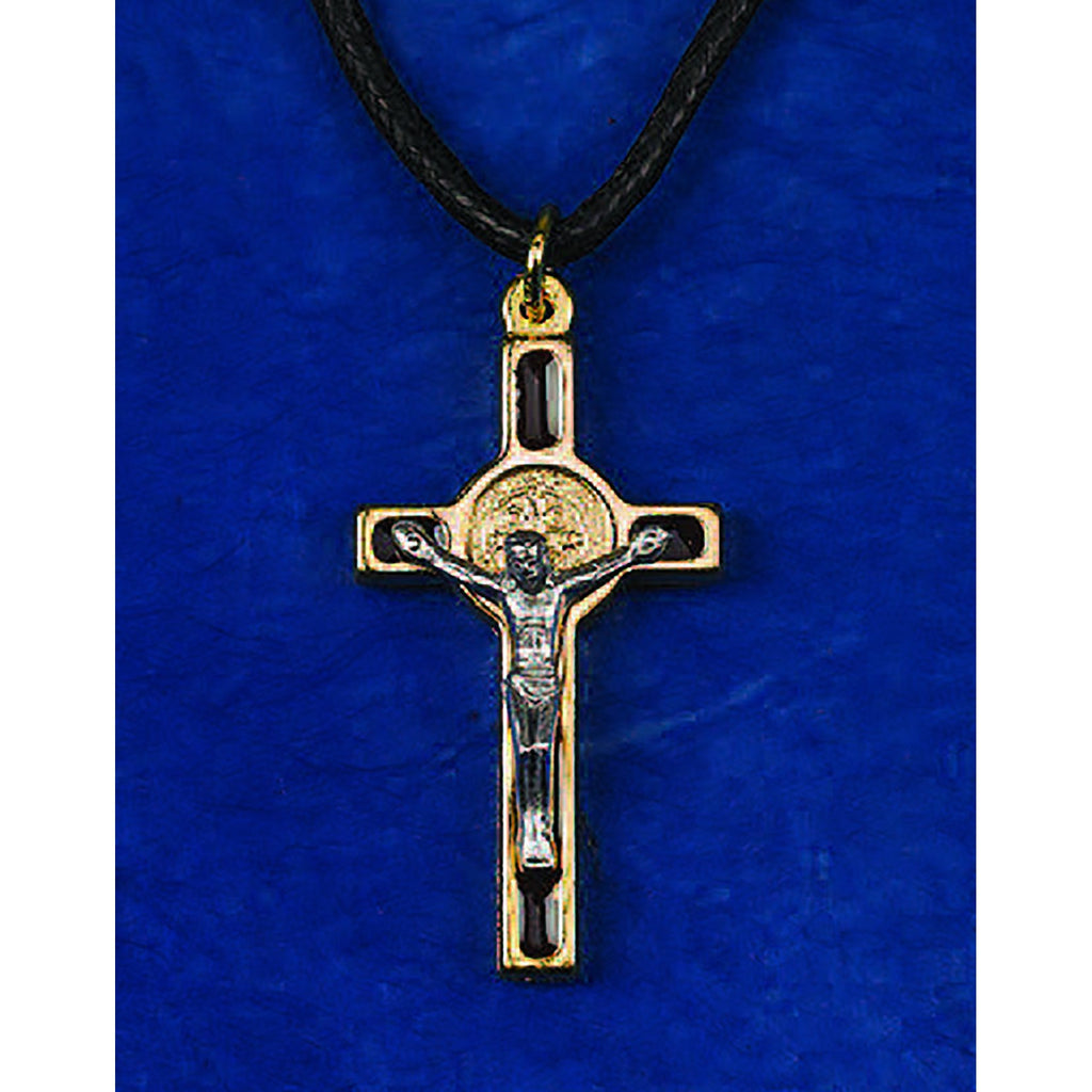 Saint Benedict Gold Tone Enamel Crosses - 10 Options