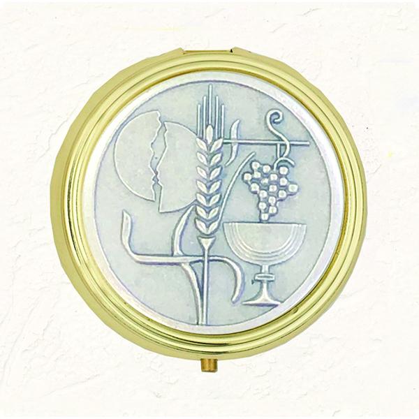 Silver-tone Chalice Pyx with Body of Christ with Hygienic Liner