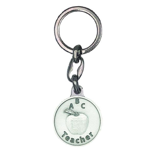 Silver-tone Teacher Key Chain