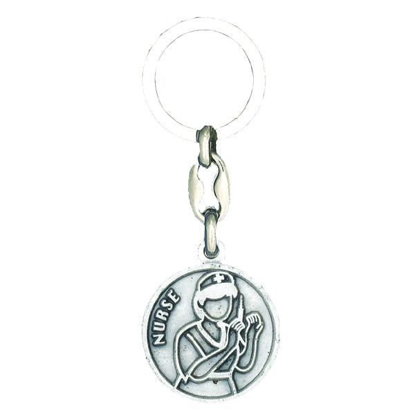 Silver-tone Nurse Key Chain