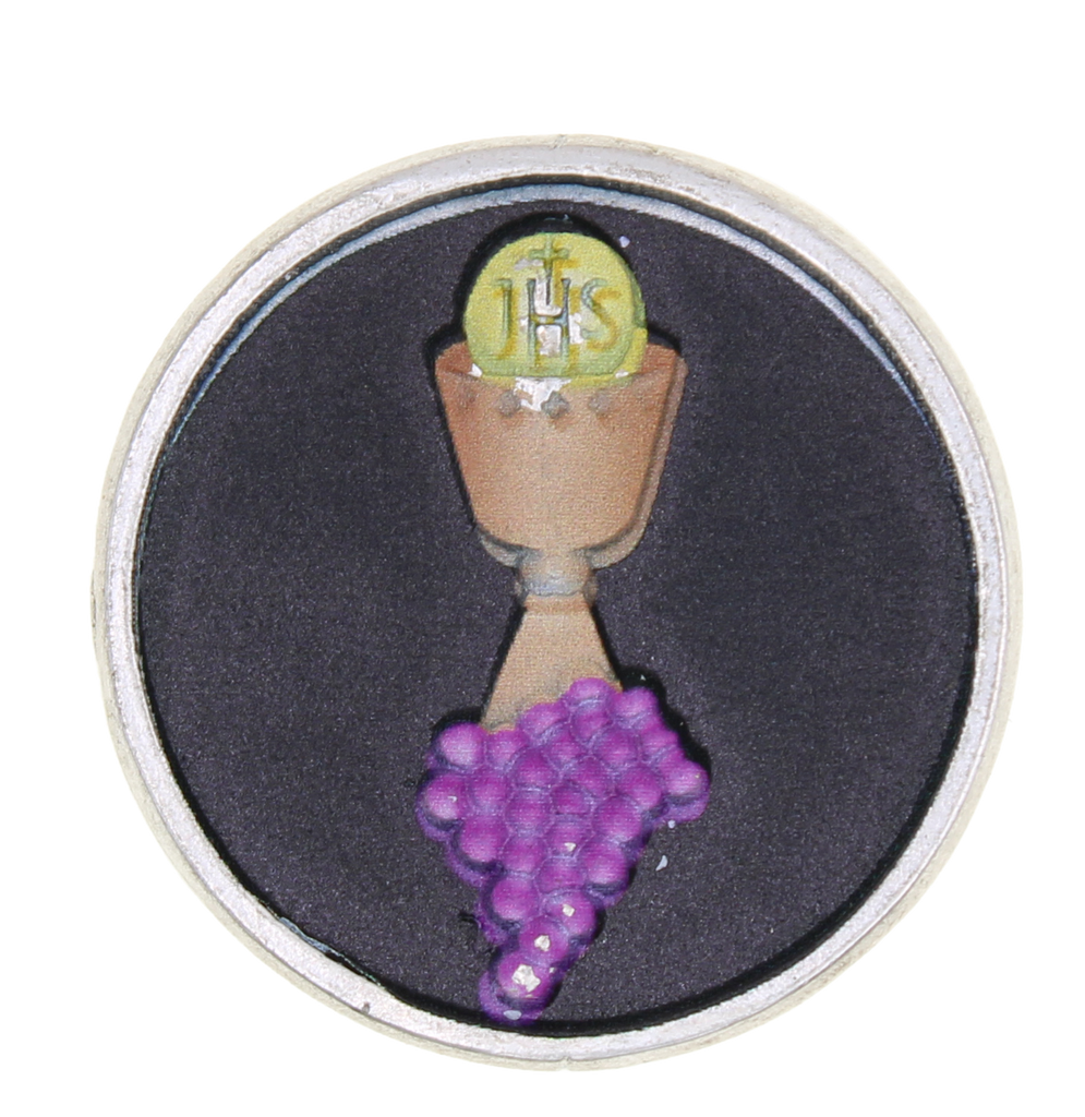 Black UV Printed Token Chalice with Prayer. Made in Italy