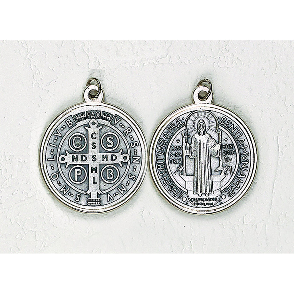 Saint Benedict Silver Tone Medal - 12 Options