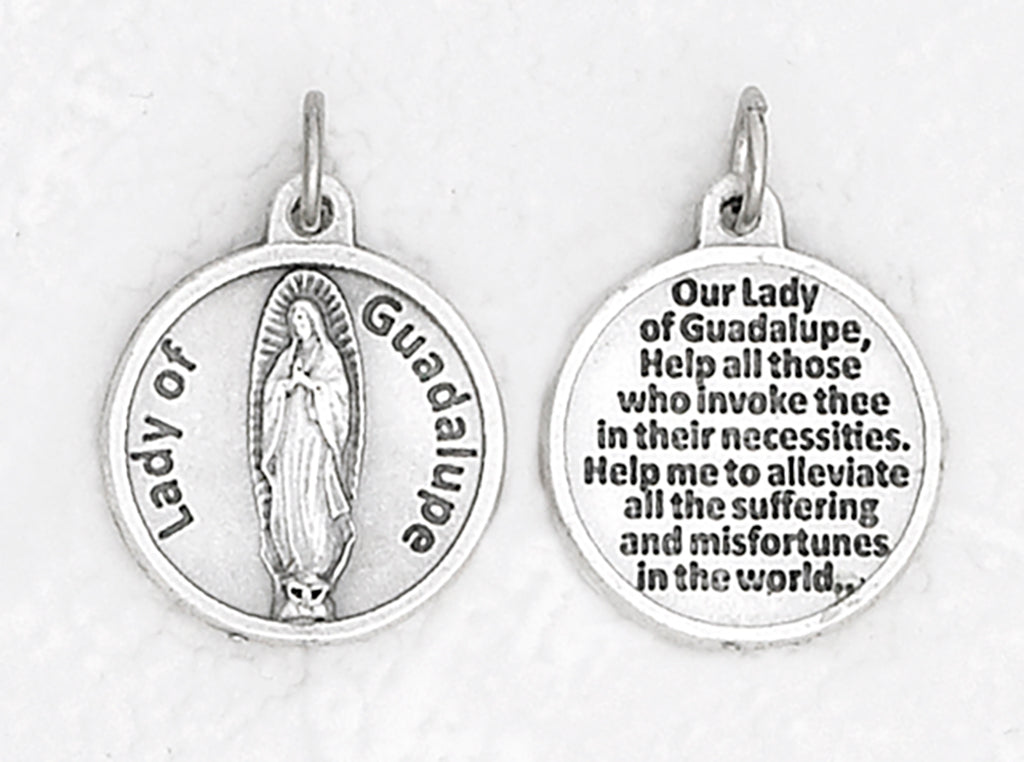 Lady of Guadalupe Silver Tone Round Medal
