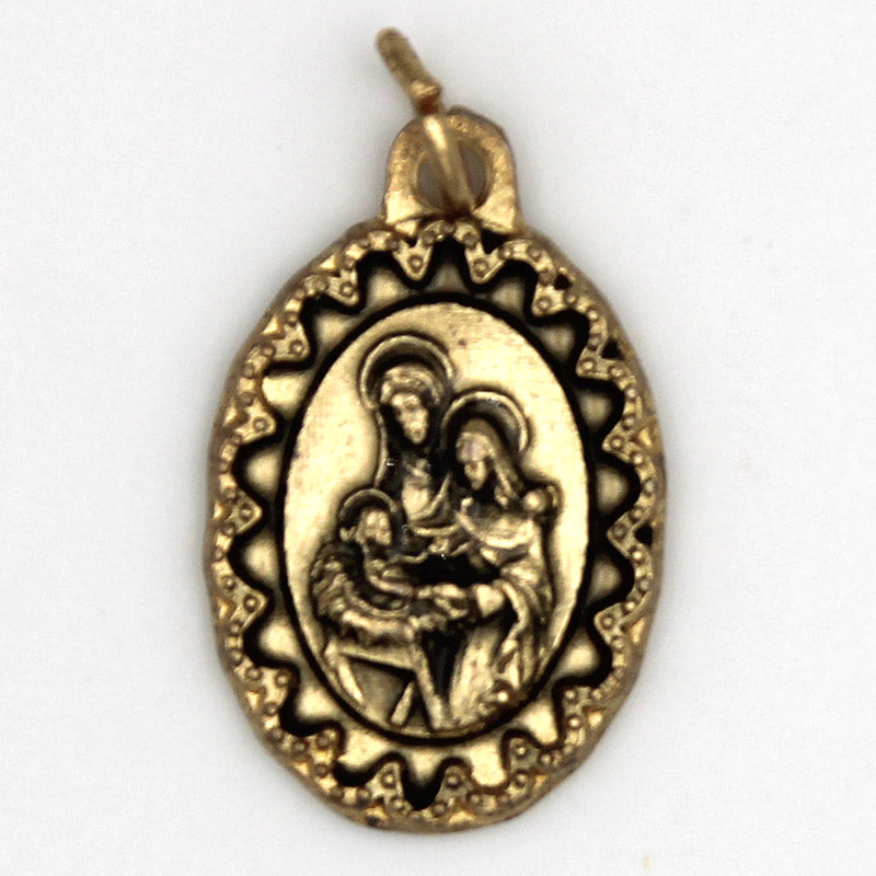 Holy Family - Antique Gold Tone Deluxe Medals 1"
