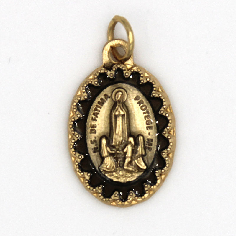 Lady of Fatima - Antique Gold Tone Deluxe Medals 1"