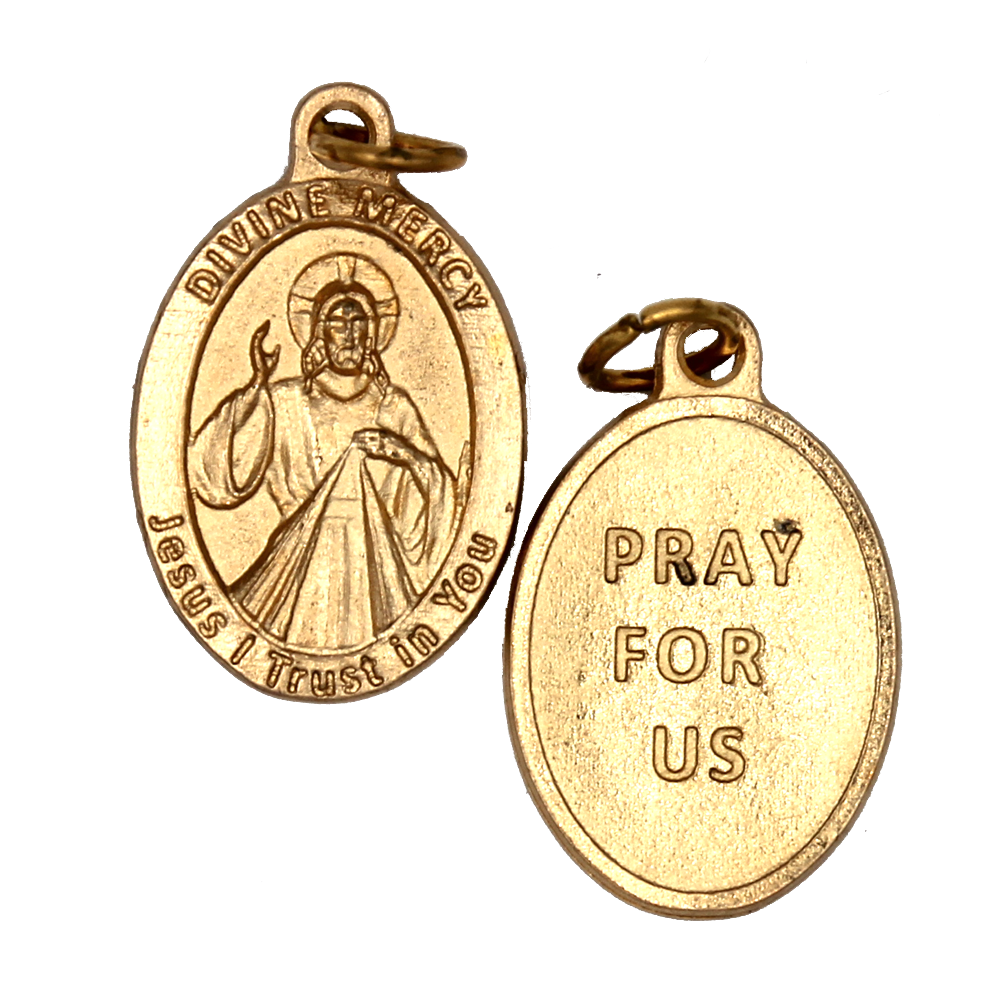 Divine Mercy Premium Double Sided Medal - Gold Tone - 4 Options