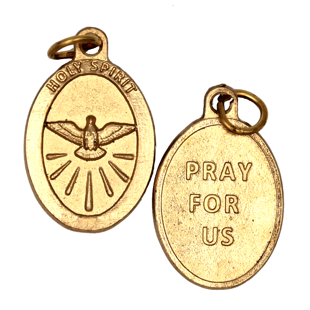 Holy Spirit Premium Double Sided Medal - Gold Tone - 4 Options