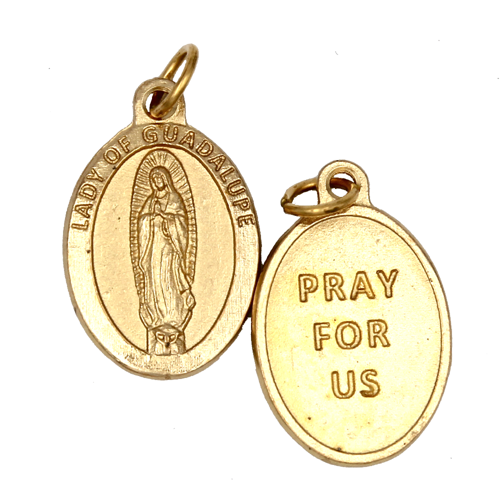 Lady of Guadalupe Premium Double Sided Medal - Gold Tone