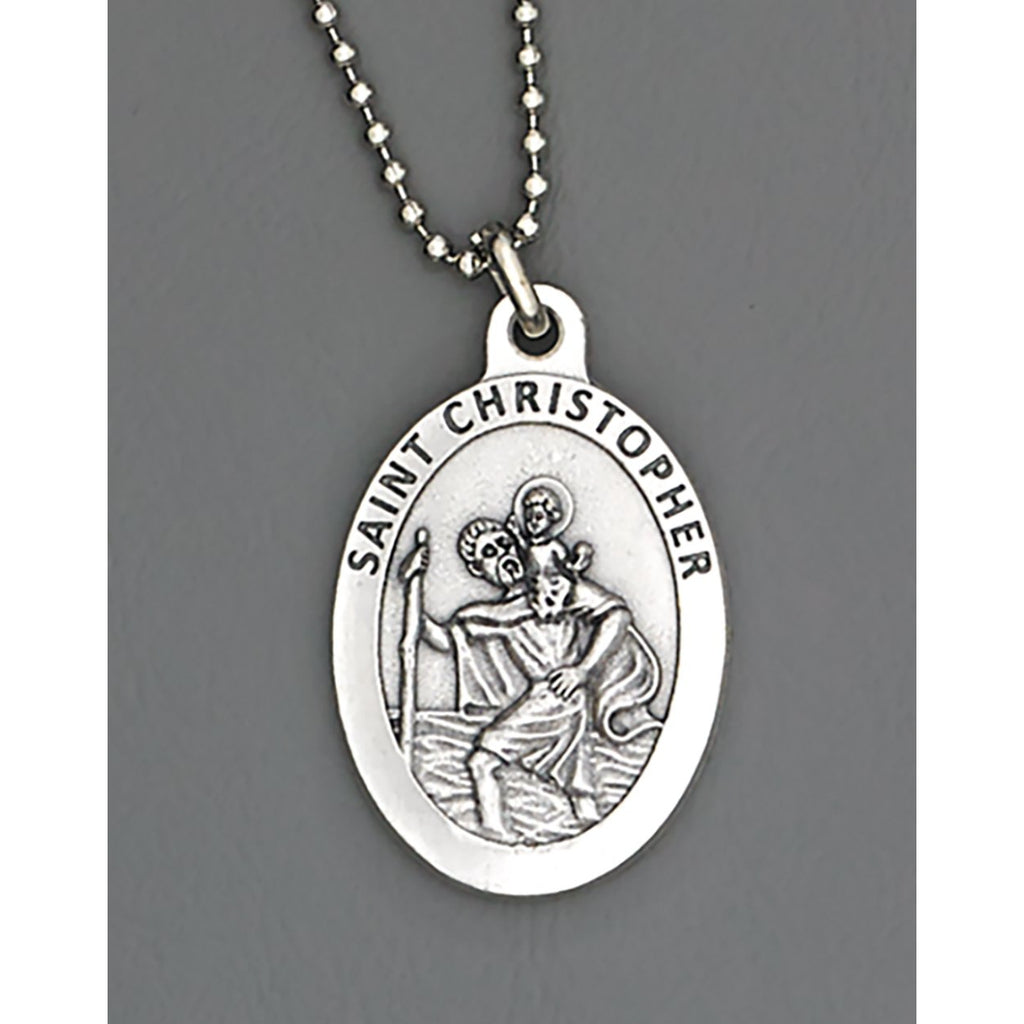 Auto Medals - 1-1/2 inch with 8 inch ball chain - St Christopher